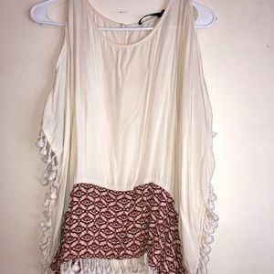 Open Shoulder Tassel Top